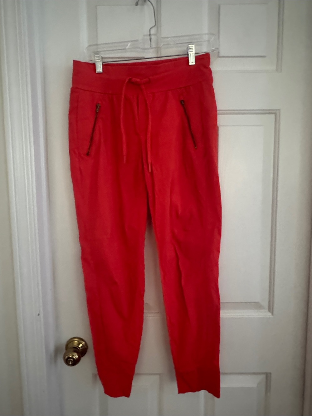 Athleta Bright Red Zip-Pocket Joggers